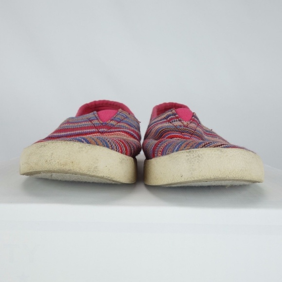 Toms Pink Blue Red Canvas Classic Flats sz 5 #SA21 - Picture 6 of 9